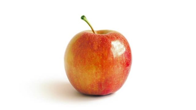 红苹果在白色背景上旋转