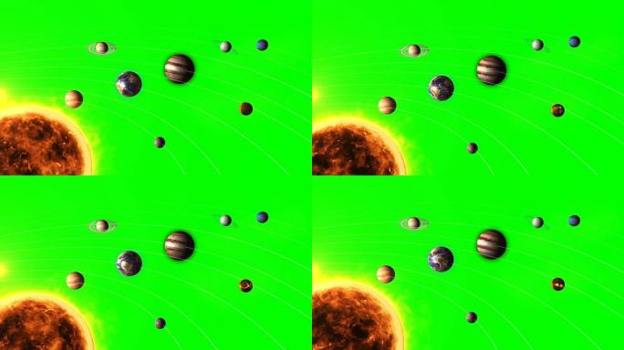 带有太阳和行星的太阳系