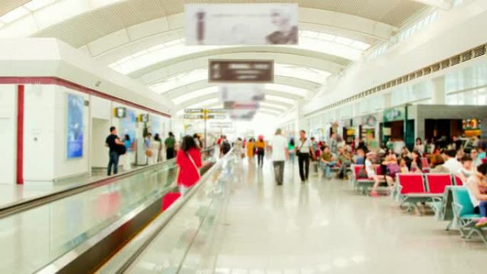 旅客在机场候机厅的拥挤时间