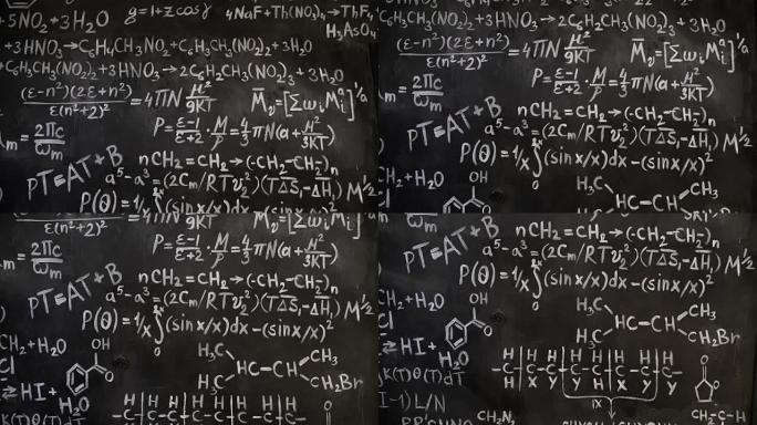 化学和数学方程式墙壁房间背景