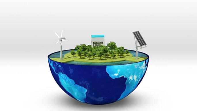 地球改变生态自然能源面板，生态友好能源。