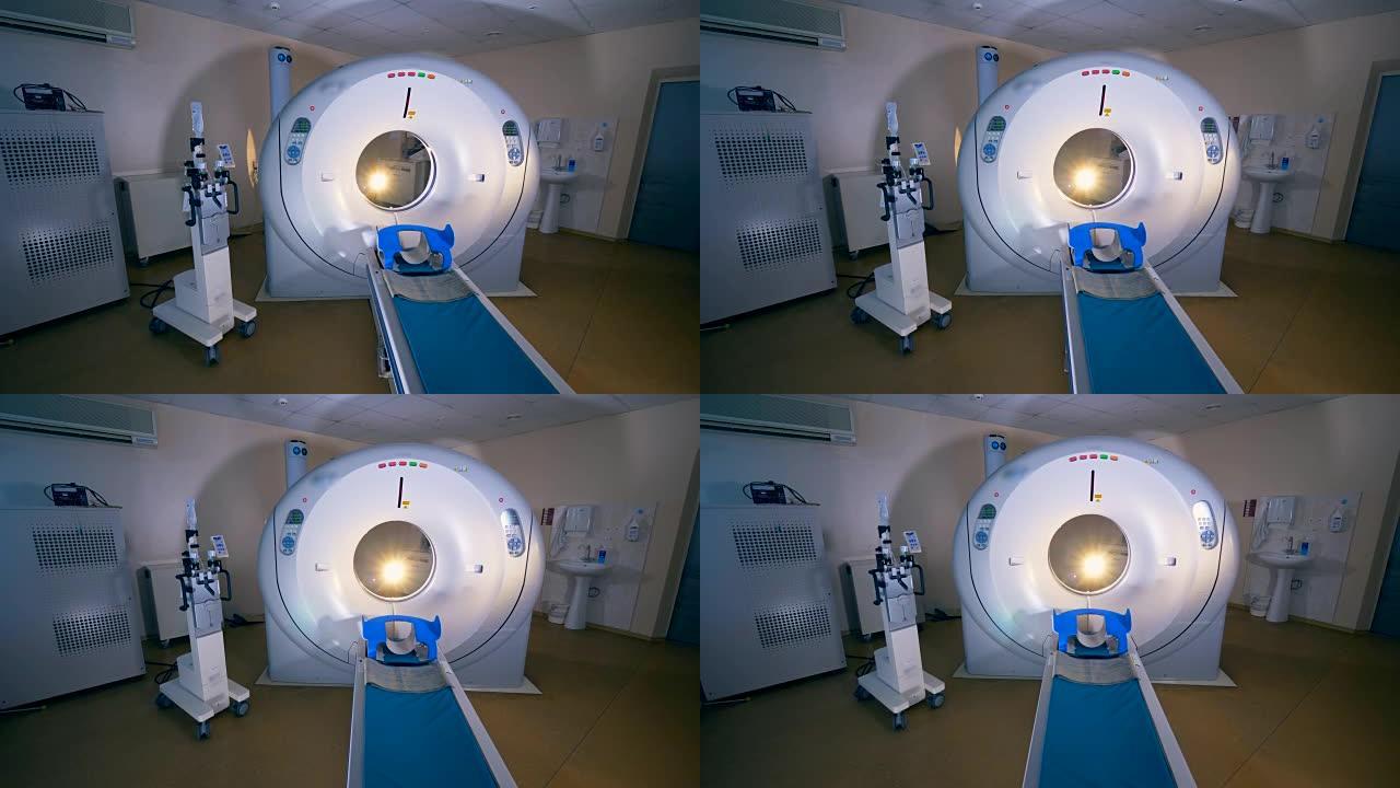 现代医院的磁共振成像磁共振扫描仪。