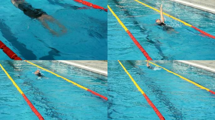 HD：年轻女子仰泳运动员
