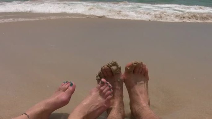 脚和海滩