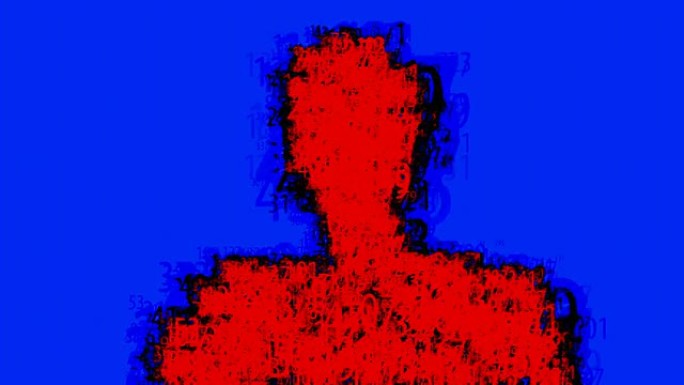 MAN HEAD：静态流动、隔离、彩色、完全可循环动画