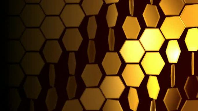 六边形01金色环背景