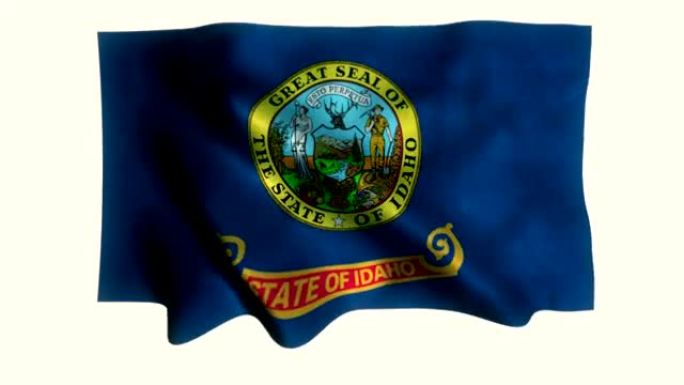 爱达荷州旗帜挥舞动画
