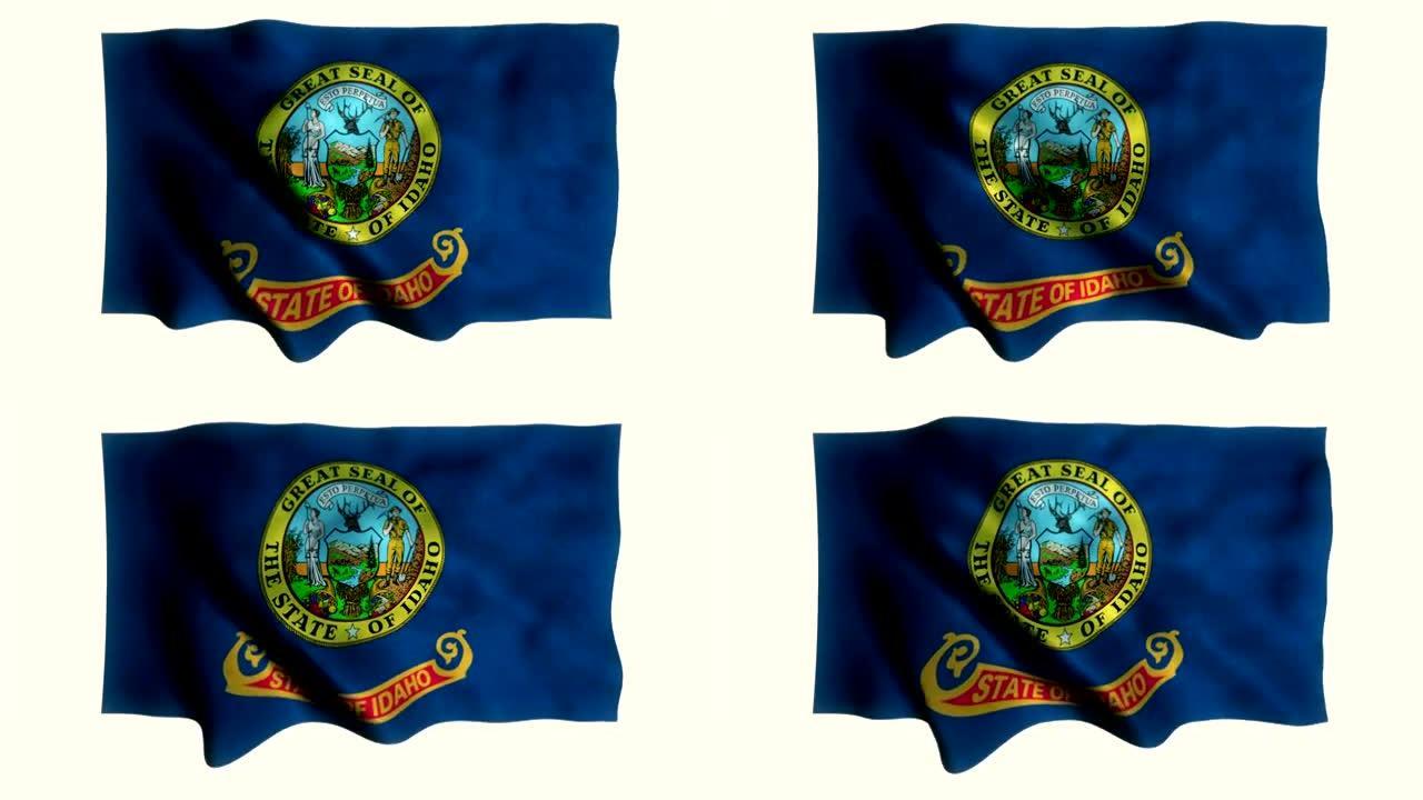 爱达荷州旗帜挥舞动画
