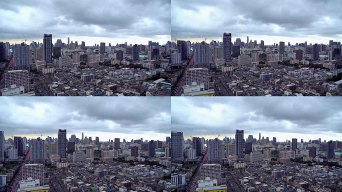 城市上空的乌云，视频4k。