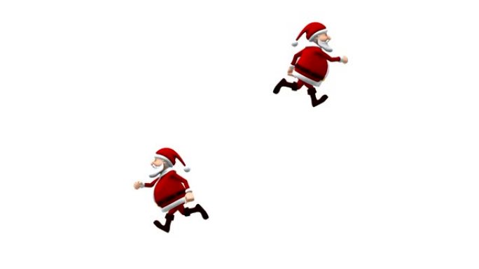 圣诞老人在屏幕上奔跑-分屏