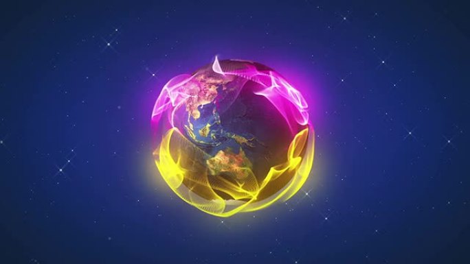 万维网循环地球光效球体透明背景