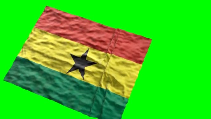 加纳体育场国旗。在绿色屏幕上挥手
