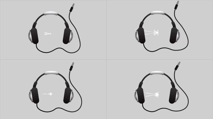 耳机图标，视频动画