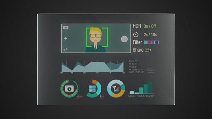 信息图形技术面板 “相机” 用户界面数字显示