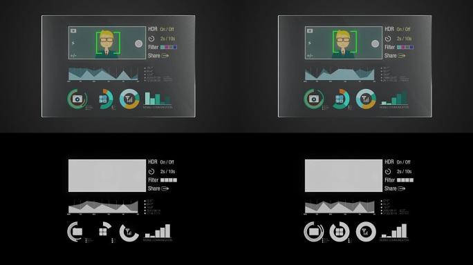 信息图形技术面板 “相机” 用户界面数字显示