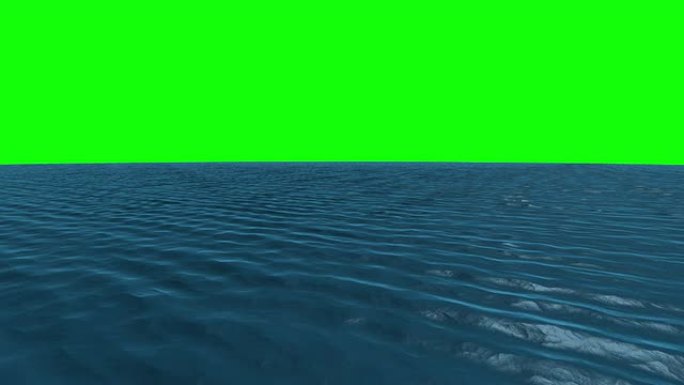 绿色屏幕天空下的蓝色海洋