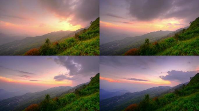 观看美丽的日落；Phu Thap Boek“；Pet cha Boon省