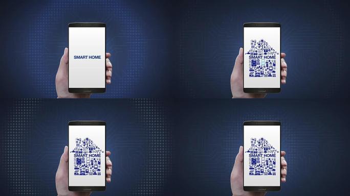 触摸物联网智能家电图标让家居造型在智能手机、移动。