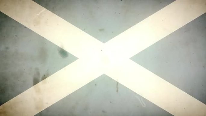苏格兰国旗-带音频的Grungy复古老电影循环