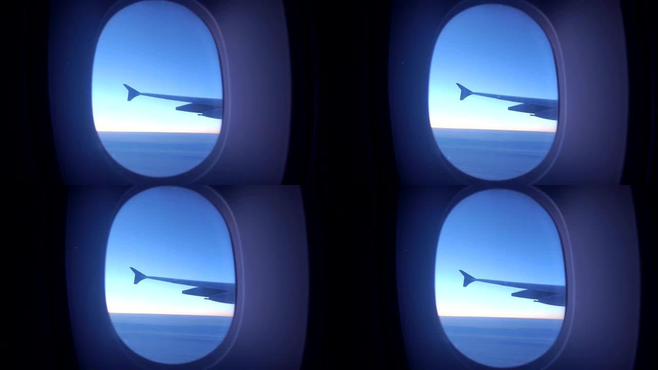 4k起重机通过飞机窗户拍摄