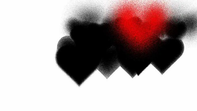 心脏：黑色，一颗破碎的心红色，背部白色（过渡）