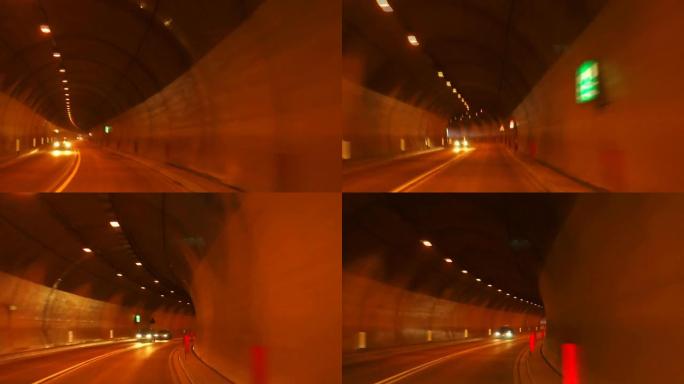 高清驾驶穿越阿尔卑斯公路隧道TL