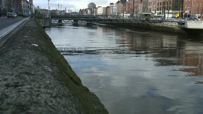 (HD1080i)爱尔兰:都柏林河利菲交通-时间流逝