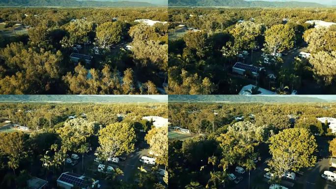 澳大利亚城市的鸟瞰图。多山海岸线