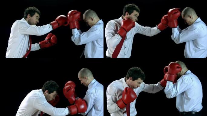 高清慢动作: 商人拳击