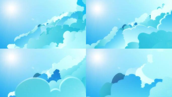 动画云卡通可爱背景云层版
