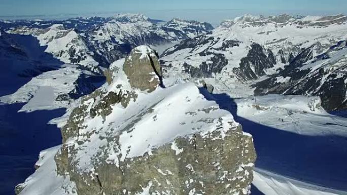 Aerial view of winter resort landscape for winter 