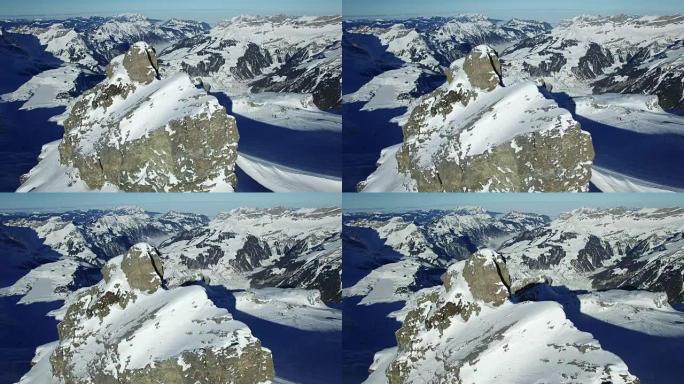 Aerial view of winter resort landscape for winter 