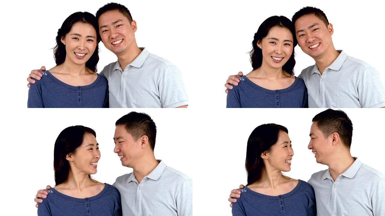 亚洲微笑夫妇的肖像