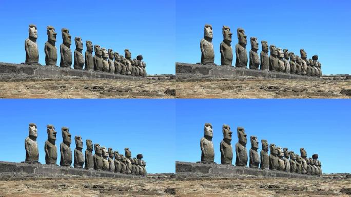 Rapa Nui Moais，复活节岛，智利