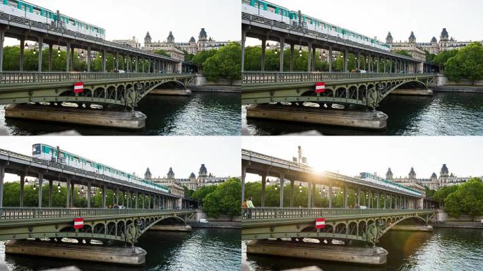 巴黎横跨塞纳河的Bir-Hakeim桥