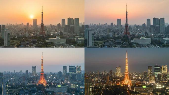 日落时的东京塔