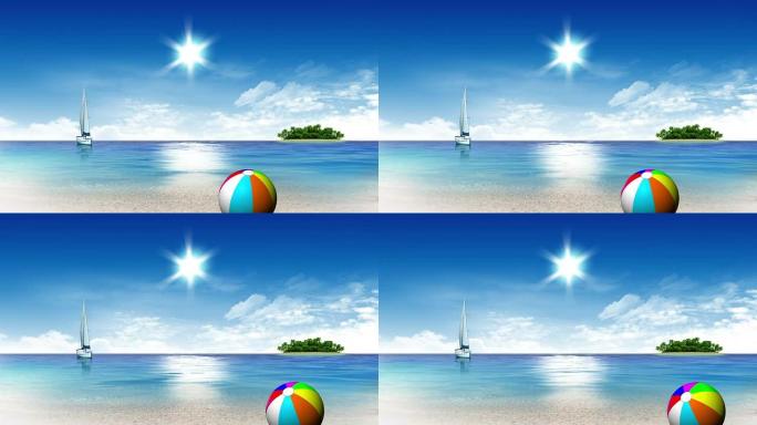 海岛沙滩球