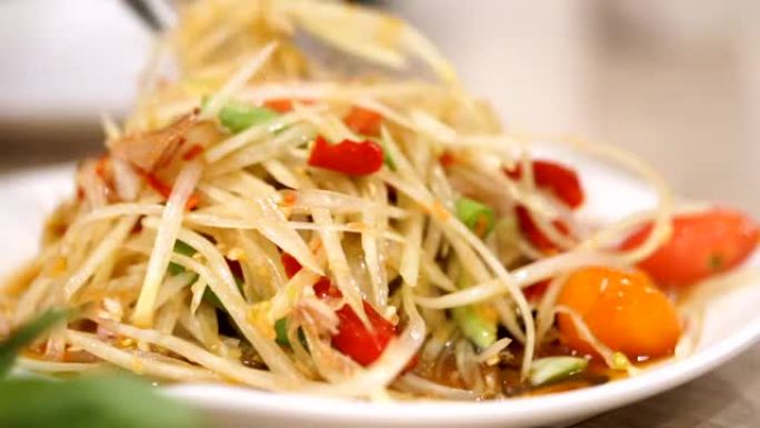 泰国人吃SOMTUM泰国-传统食品