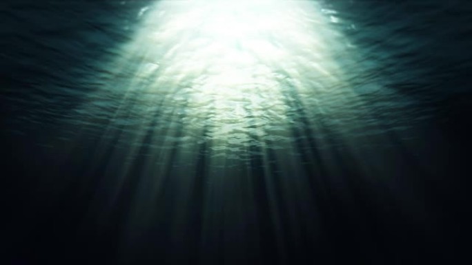 水下全高清素材。用分形波和光线动画制作的水下场景，一个非常受欢迎的下载剪辑