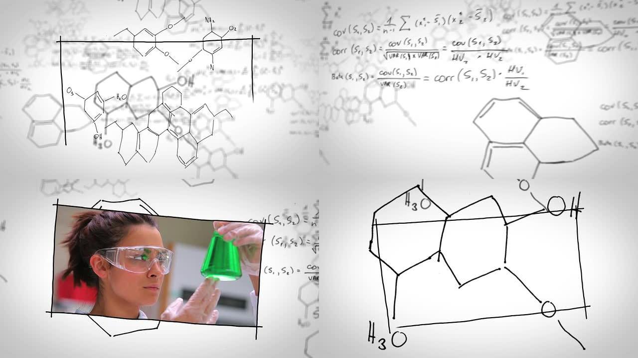 在化学草案前面工作的实验室助手长版本