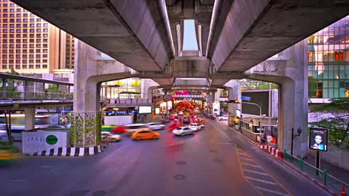 Bangkok road under BTS