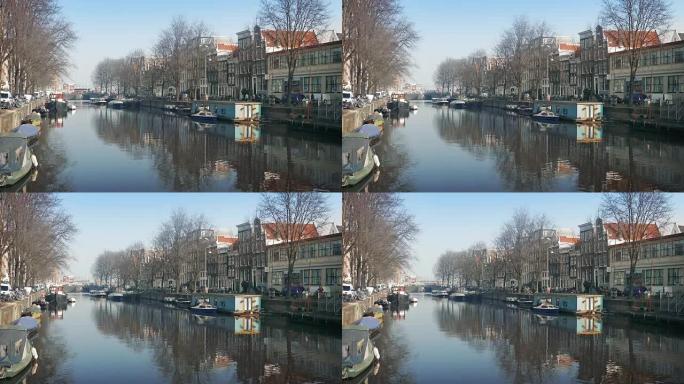 阿姆斯特丹市中心的风景运河