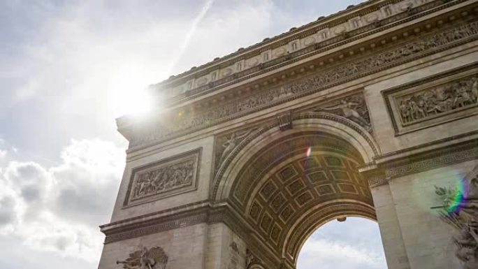 凯旋门的景色，巴黎最著名的纪念碑之一