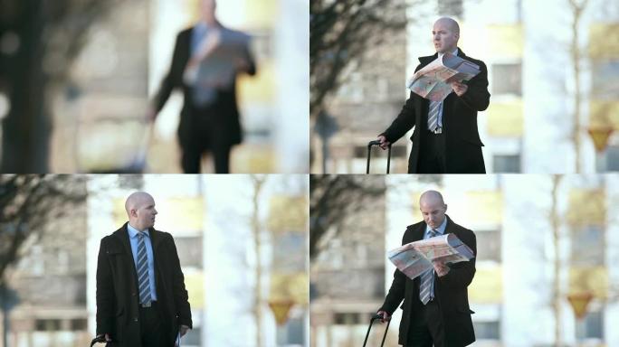 高清: 紧张的商人与地图