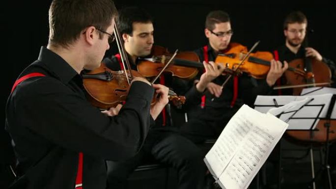 弦乐四重奏演奏家演奏弹奏小提琴大提琴音乐