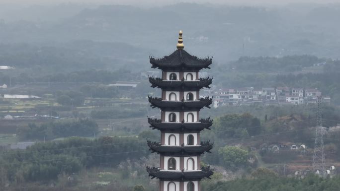 浙江绍兴嵊州亭山村油菜花航拍