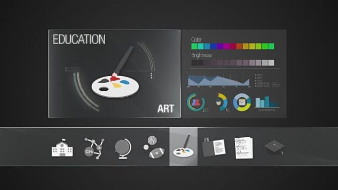 教育内容的艺术主题。数字显示应用。