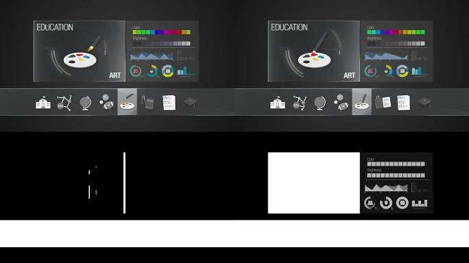教育内容的艺术主题。数字显示应用。