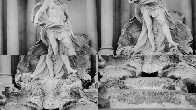 特雷维喷泉的海王星单色雕像
