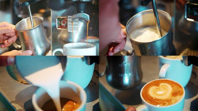 显示咖啡师煮咖啡阶段的顺序